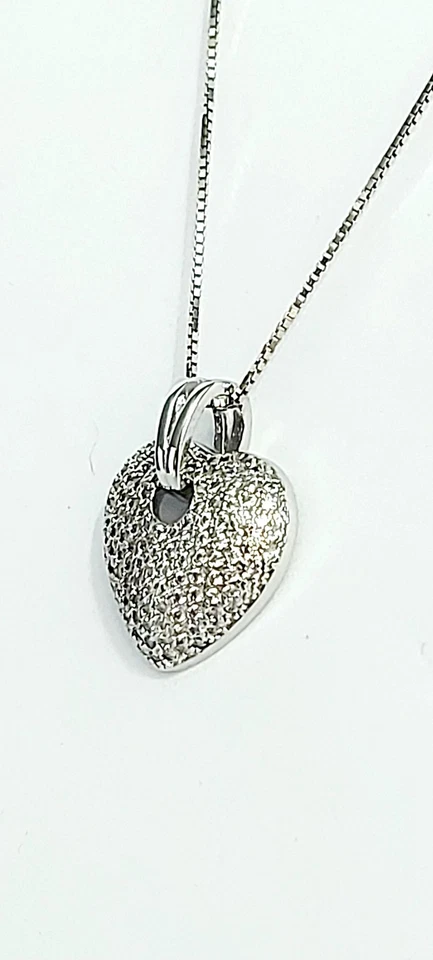 Collana Argento 925 Donna Ciondolo Cuore Gioiello Pendente e Zirconi Brillanti - Immagine 2 di 4