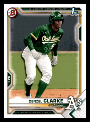 2021 1st Bowman Draft Denzel Clarke  Oakland Athletics #BD-128 NM-MINT