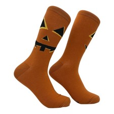 Jack O Lantern Socks Funny Sarcastic Halloween Graphic Novelty Footwear for Men