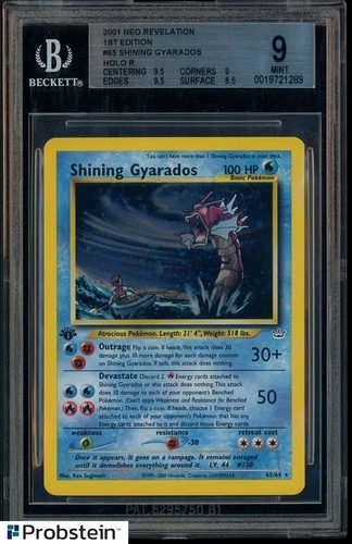 2001 Pokemon Neo Revelation 1st Edition #65 Shining Gyarados - Holo BGS 9