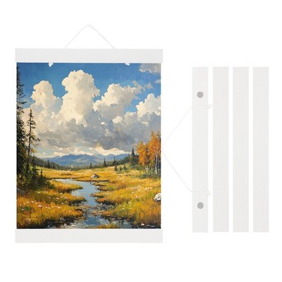 2 Set Magnetic Poster Hanger Frame, 8 Inch Wooden Magnet Frames, White