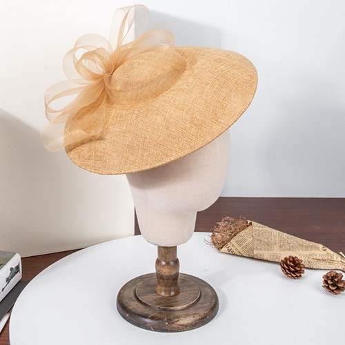 Hut mit breiter Krempe Netz Schleife Fascinator Hochzeit Kappe Braut Cocktail Tee Party Kleid Hut - Bild 7 von 28