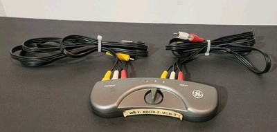 GE 3 Audio/Video AV Switch Component Video Stereo Audio Retro Gameing Set Up