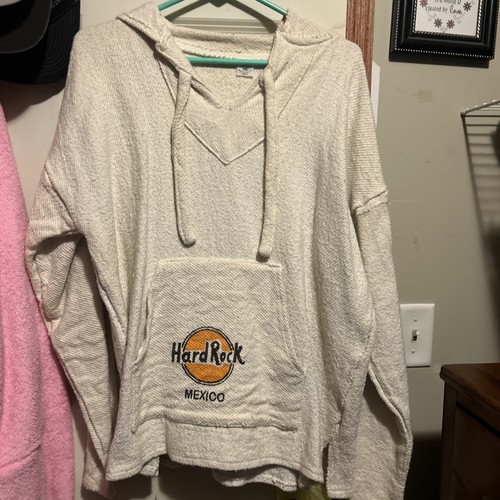 Hard Rock Cafe Mexico Baja Vintage Hoodie XL Cotton Poncho Jacket