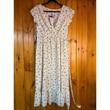 Kohl's Cream Dress with Teal Floral Print