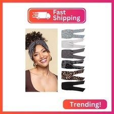 TuTive 6 Pieces Adjustable Headbands for Women Elastic Knotted Boho Headbands Fo