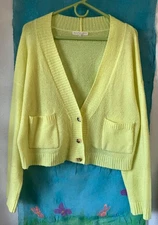 Truly Madly Deeply Los Angeles Neon Yellow CARDIGAN From Urban Outfitters Size M