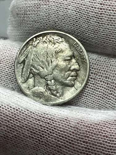 1916 Full Date Full Horn High Grade XF Buffalo Nickel -  Better Date US Coin!