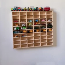 60 Grids for Hot Wheels Diecast Car Matchbox 1/64 Wooden Display Storgae Rack