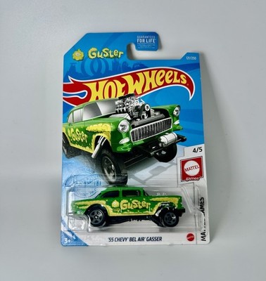 Hot Wheels Guster Mattel Games 4/5 '55 Chevy Bel Air Gasser 121/250 Green NEW