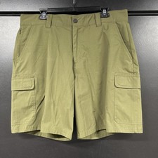 Orvis Mens Tech Cargo Shorts Flat Front Comfort Waist Olive Green Size 36 Nice