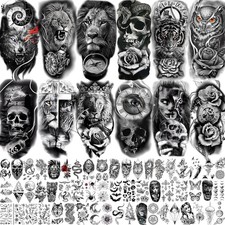 COKTAK 68 Sheets Temporary Tattoos Men Women Black Tribal