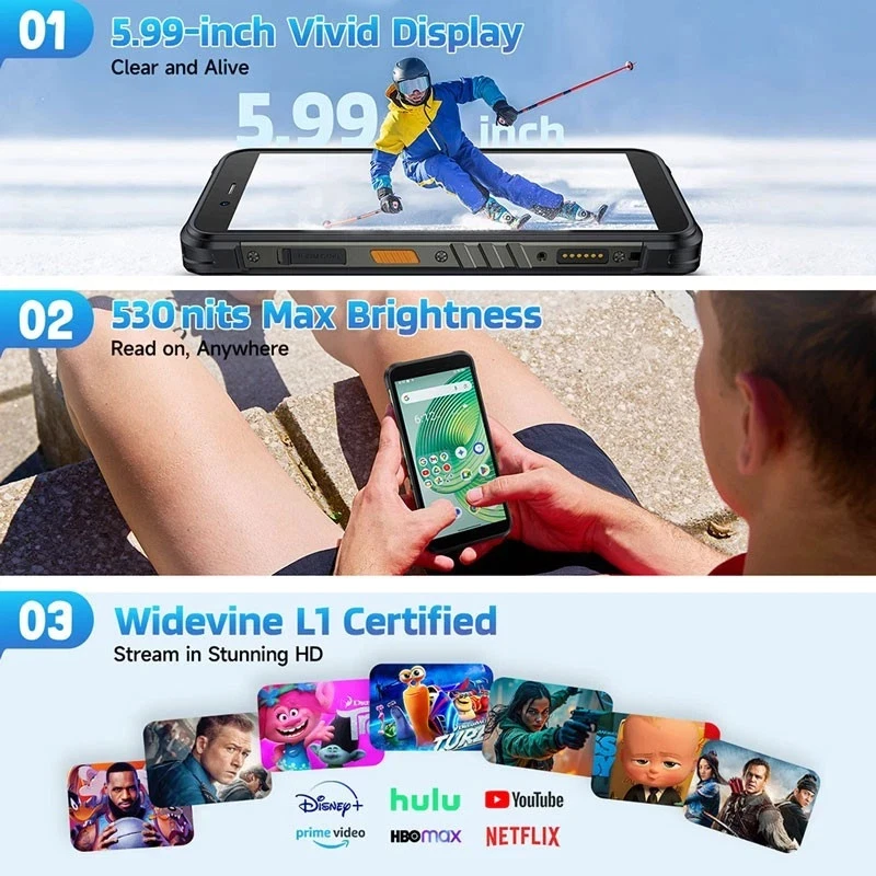 Ulefone Rugking 4G Rugged Phone Android 15 Builder Mobile Outdoors Big Speaker - Imagen 3 de 4