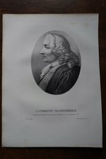 LAMOIGNON MALESHERBES . Portrait. 1821 lithograph.