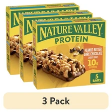 (3 pack) Nature Valley Protein Granola Bars, Peanut Butter, 5 Bars, 7.1 oz