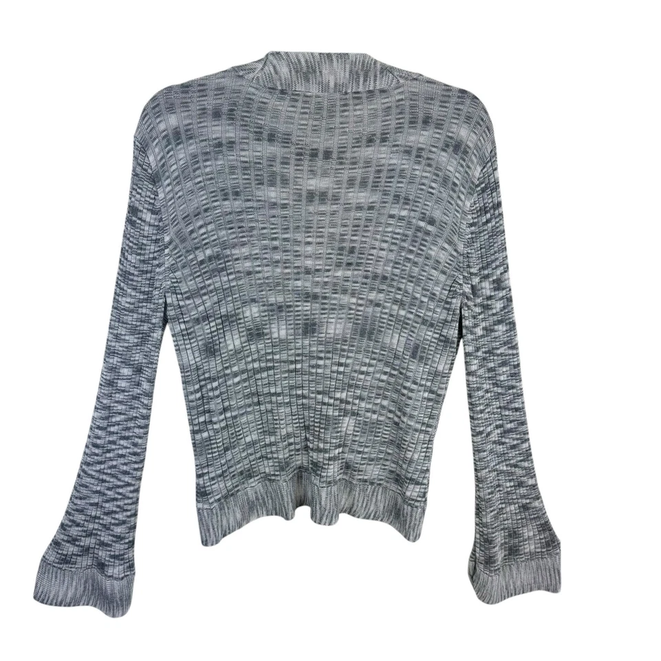 Cárdigan JH Collectibles Gris Jaspeado Manga Larga Campana Elástico Botón Frontal XL Foto 2 de 4
