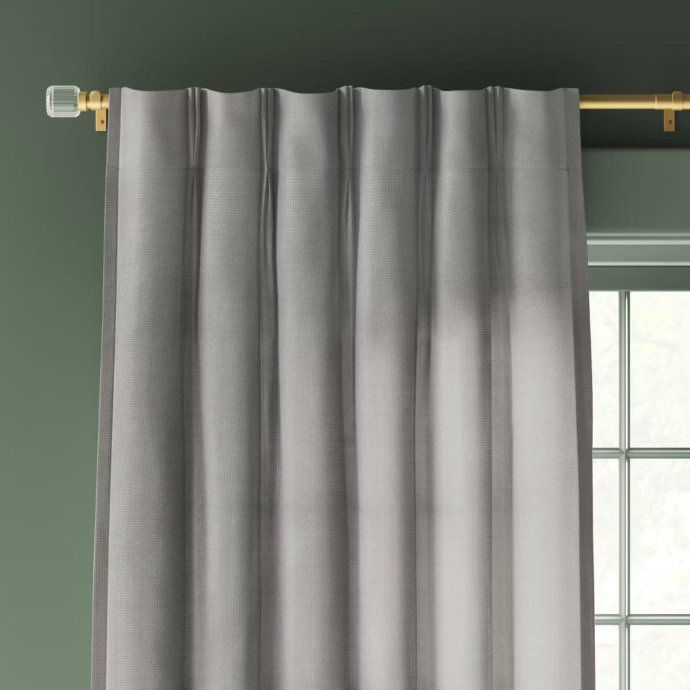 34x95 Light Filtering Pebble Satin Curtain Panel with Pinch Pleat Gray - 2490₽