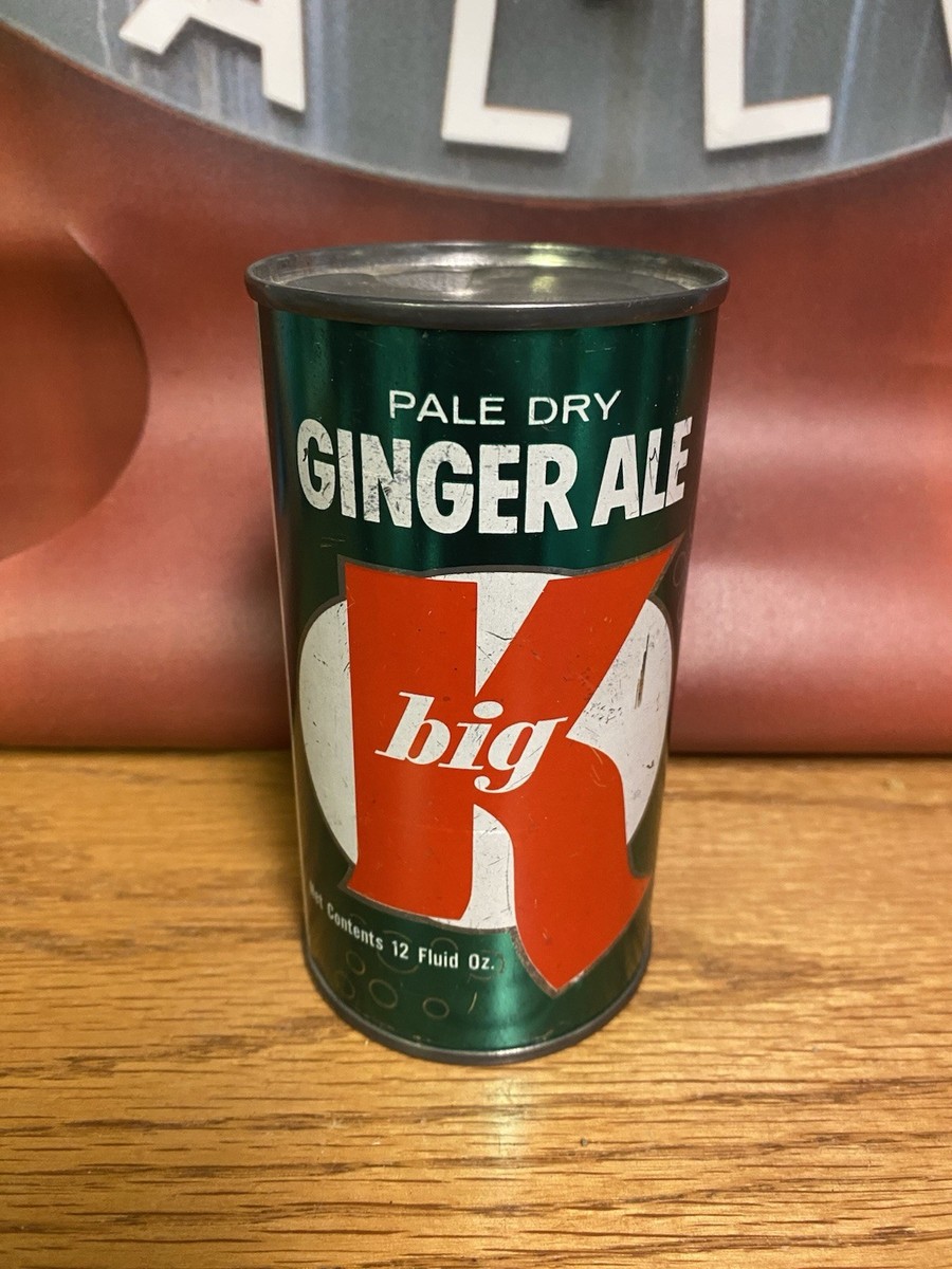Big K Gingerale Flat Top Soda Can Old Vintage Kroger Co Cincinnati