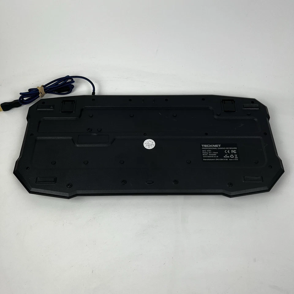 TECKNET BACKLIT PROFESIONAL GAMING USB KEYBOARD X701 Pre Owned Fully Functional - Image 4 of 4
