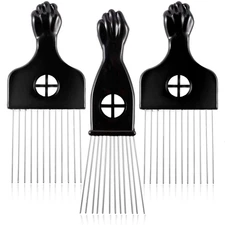 3 Pack  Metal Afro Lift Comb - Wide Tooth for Men'S and Women'S Curly/Textured H