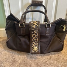 DVF Diane Von Furstenberg Leopard Print Roller carry on Luggage Bag