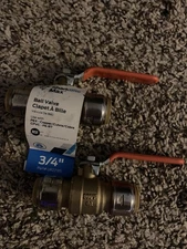 2X Sharkbite MAX 3/4” x 3/4” Brass Push-to-Connect Ball Valve - Part # UR22185
