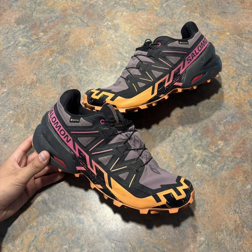 Salomon Speedcross 6 Gore-Tex Mens 10 Trail Running Shoes Black Pink Orange