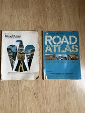 Vtg Rand McNally Road Atlas Lot Of 2, Scrap Paper, 1969 1971 Large Maps