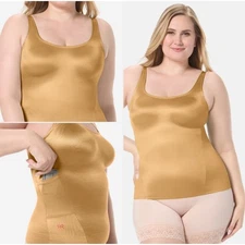 NWT Ruby Ribbon Simply Smooth Pocket Cami SL3073 Gold Umber Size 32