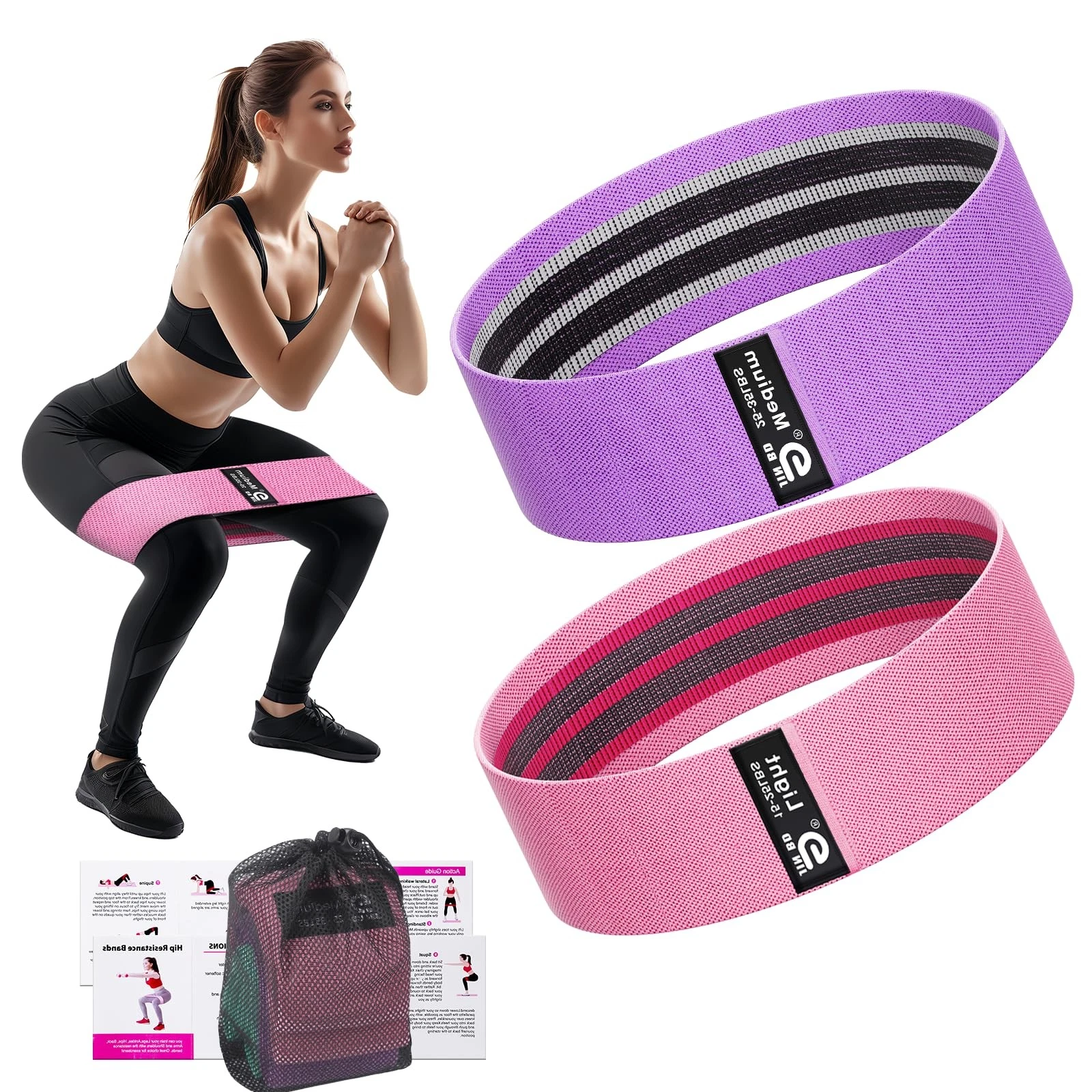 Thick Fabric Booty Bands – Resistance Loop Bands for Glutes & Legs, Home Gym,...