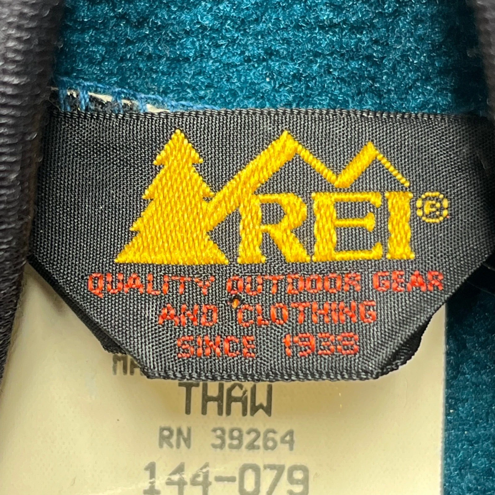 Vintage 90s REI Full Zip Fleece Jacket Teal turquoise Made in USA Small A94