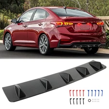 Carbon Rear Bumper Diffuser Shark 5 Fins Spoiler Splitter Lip For Hyundai Accent