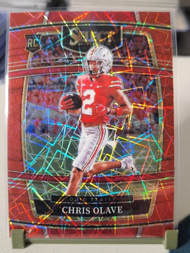 Chris Olave [Red Lazer] #5 2022 Panini Select Draft Picks card