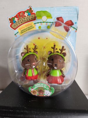 【新品未使用】サンタズ リトル ヘルパートナカイロビーシークレット New Lil Woodzeez Christmas Bobbleheads Bobbleez Beavers Biscuit