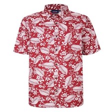 Spionage Herren Übergröße Blätterdruck weich pfirsichfarben Baumwolloptik Hemd XXL-8XL