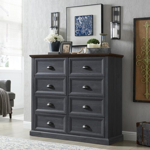 Farmhouse 8 Drawer Dresser for Bedroom, 39" Tall Dressers & Chests of Drawers, 4