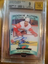 19-20 O-Pee-Chee Platinum Filip Zadina Rookie Auto Bgs 9