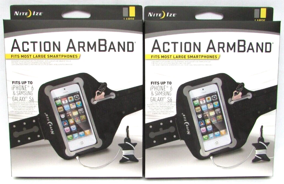 Paquete de 2 brazaletes de acción Nite Ize para teléfonos inteligentes más grandes iPhone 6 y Galaxy S6 Foto 2 de 4