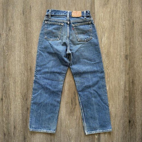 Vintage Levis 302-0117 Jeans Size 12 Blue Straight Leg Denim Floral Design - Picture 3 of 11