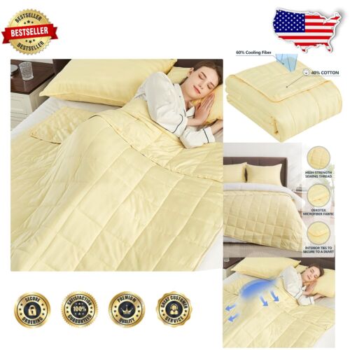 12lbs Machine Washable Weighted Blanket - Lightweight Cozy Comfort in Beige