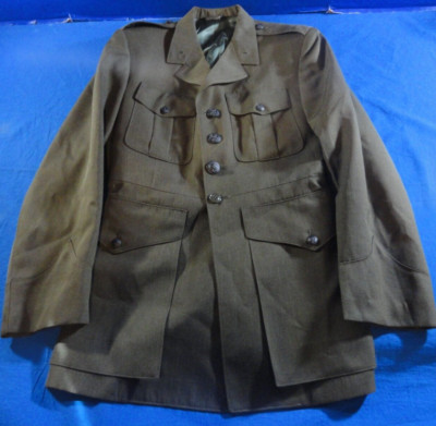 REGULATION MARINE CORP USMC WOOL 2234 GREEN COAT ALPHA JACKET NO BELT 34R