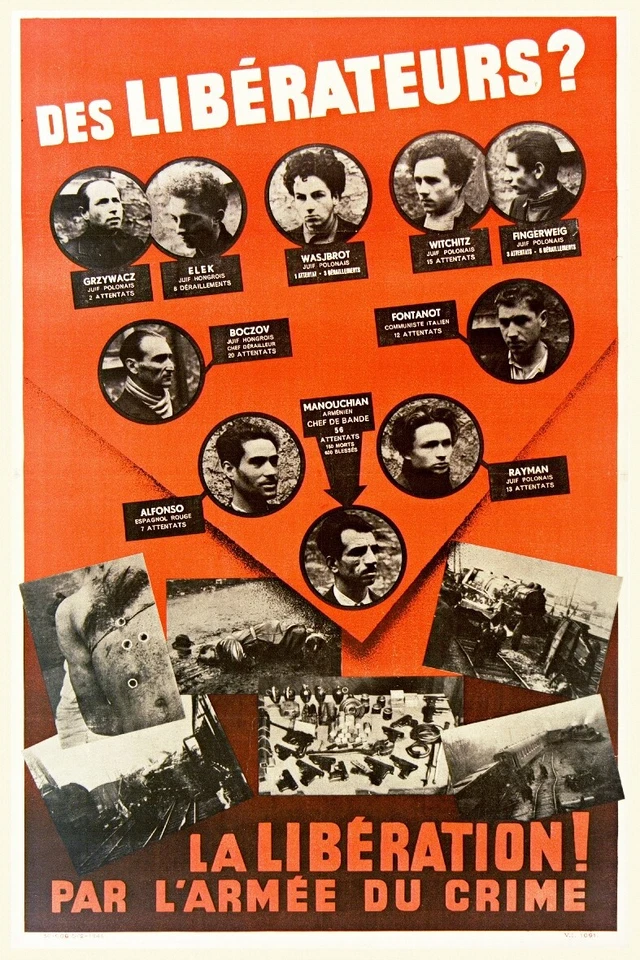 POSTERSANDCO WW2 MANOUCHIAN L Affiche Rouge R31-POSTER HQ 70x105cm d'une Affiche VINTAGE