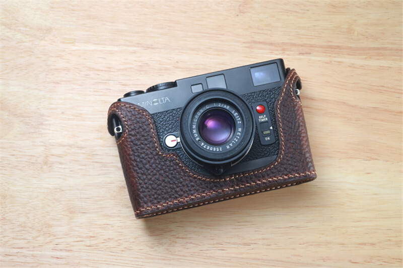 ミノルタMINOLTA CLE (記念カバー仕様)中古美品　カバー付 Genuine Leather Half Case for Minolta CLE Camera Retro Handmade