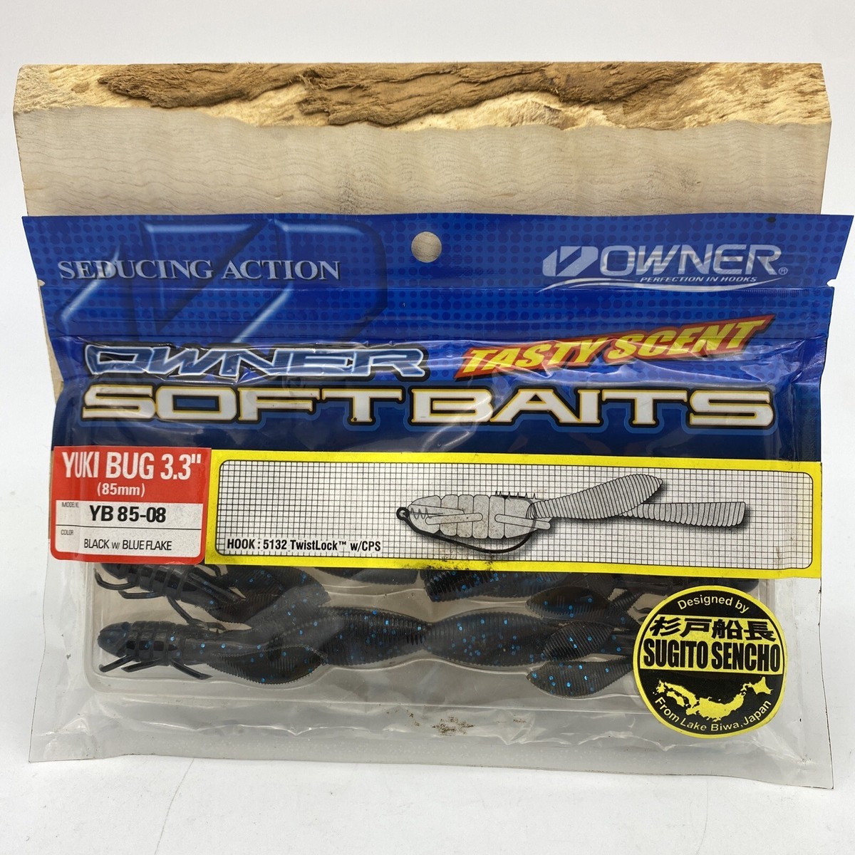 BEL!　MASKFACEBAIT WORKER Owner Yuki Bug 3.3” 85mm Creature Bait BLACK w/ BLUE FLAKE