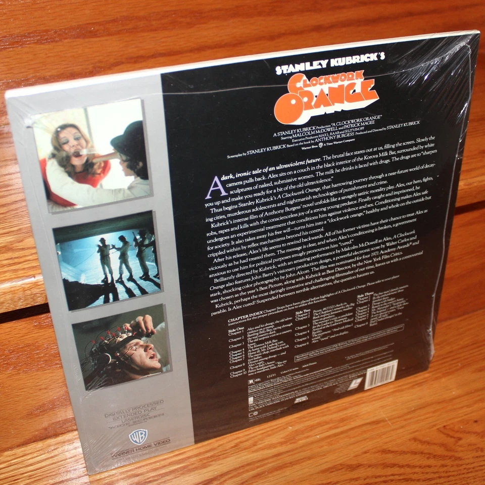 Disco láser LD Kubrick de pantalla ancha juego extendido naranja reloj nuevo sellado 1990 Foto 3 de 4