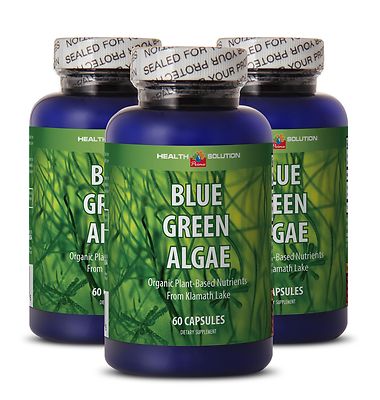 Organic Stem Cell Enhancer - Organic Blue Green Algae 500 - 3 bottle (180 caps)