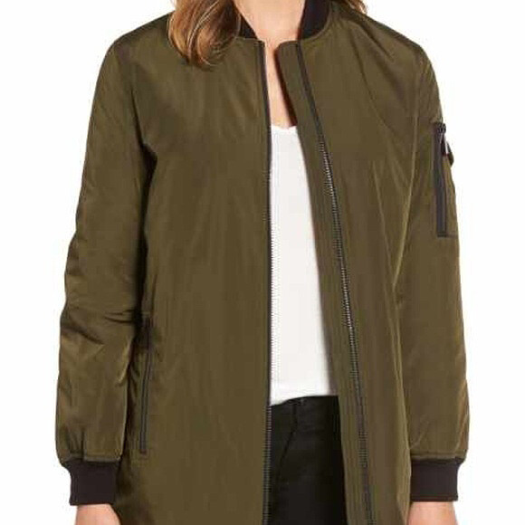 Michael Kors Women's Missy 3/4 Length Bomber Jacket Olive Green Size Small NWT | eBay