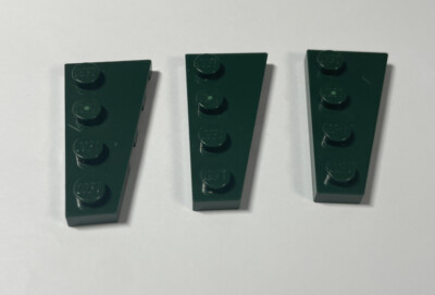 3x LEGO Flügelplatte links dunkelgrün Dark Green Wedge Plate 4x2 Left 41770