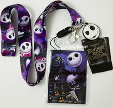 Nightmare Before Christmas Keychain Jack Skellington Lanyard Card Holder Disney