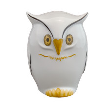 Eule Uhu Spardose Figur Porzellan bemalt 12 cm Sparbüchse Tierfigur mit Schloss